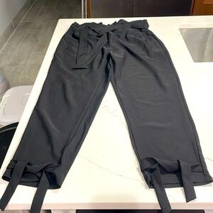 Black paper bag pants